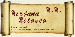 Mirjana Milošev vizit kartica